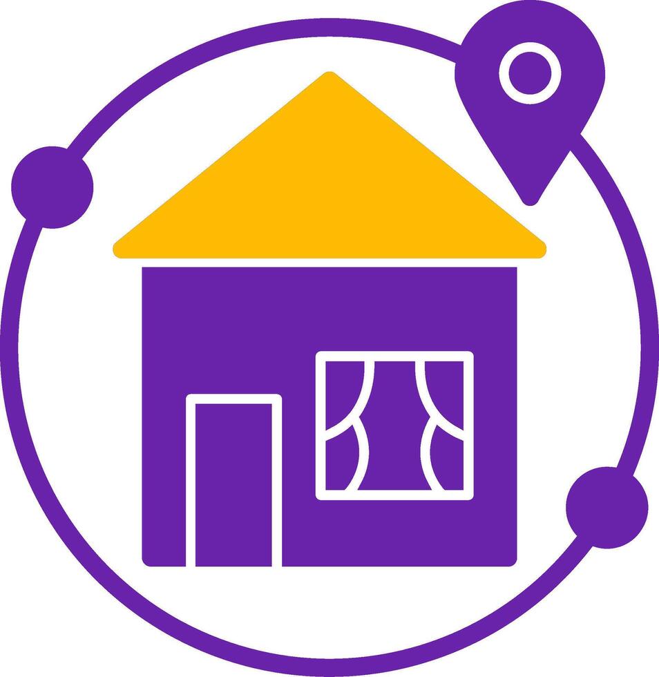 Hyperlocal Glyph Two Color Icon vector