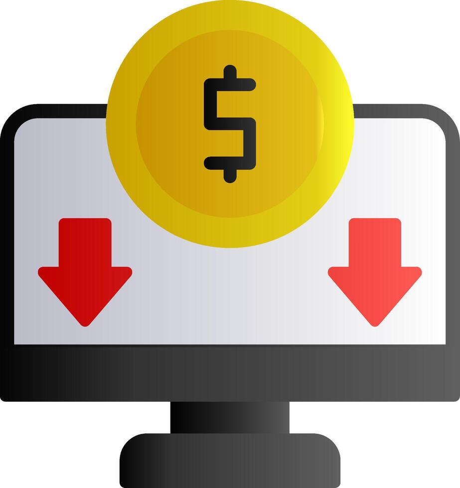 Online Income Flat Gradient Icon vector