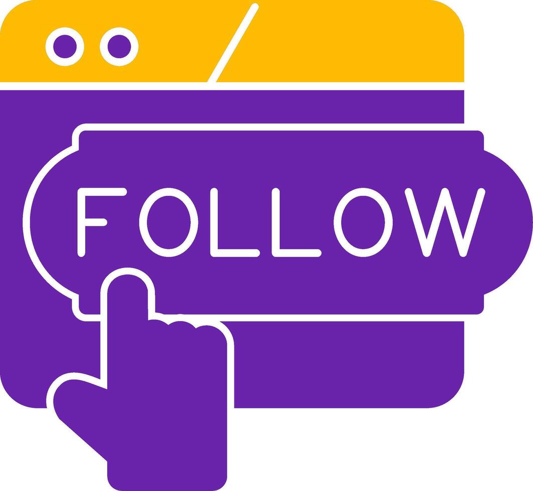 Do Follow Glyph Two Color Icon vector