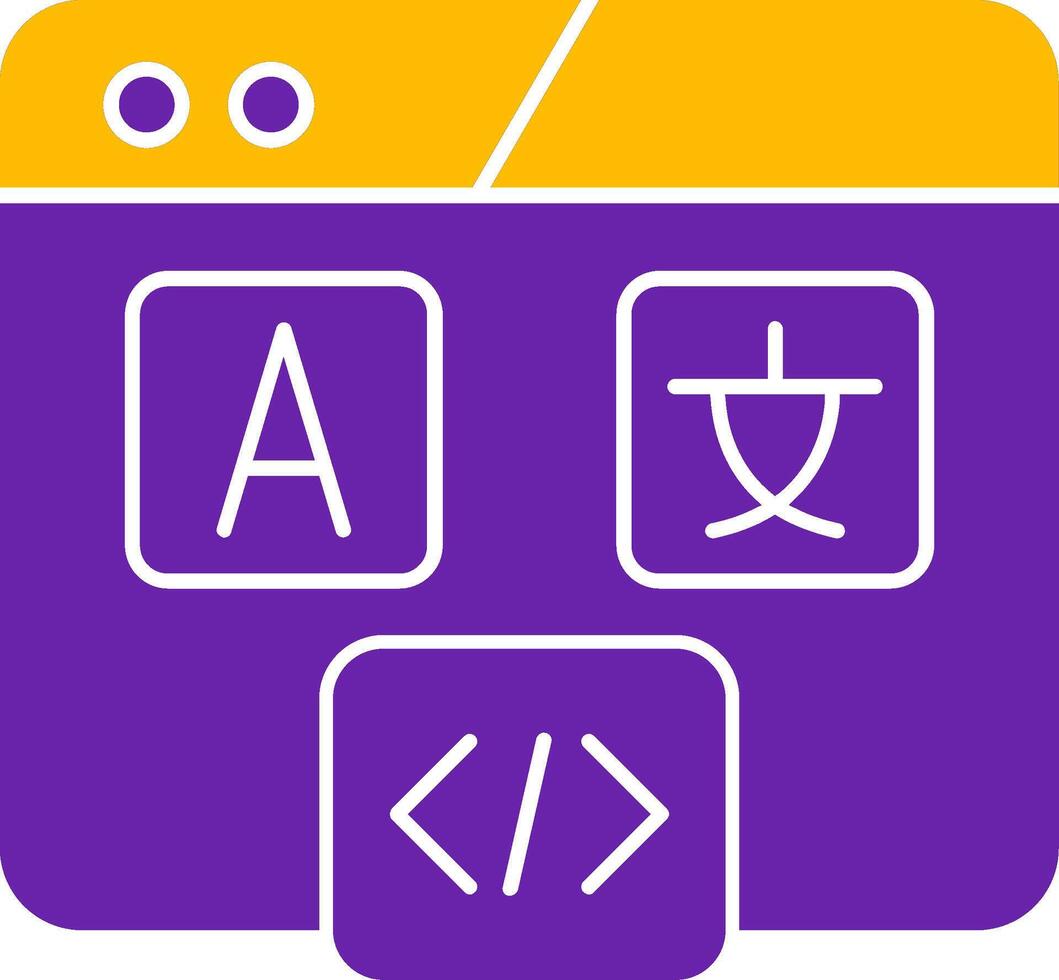Hreflang Tag Glyph Two Color Icon vector