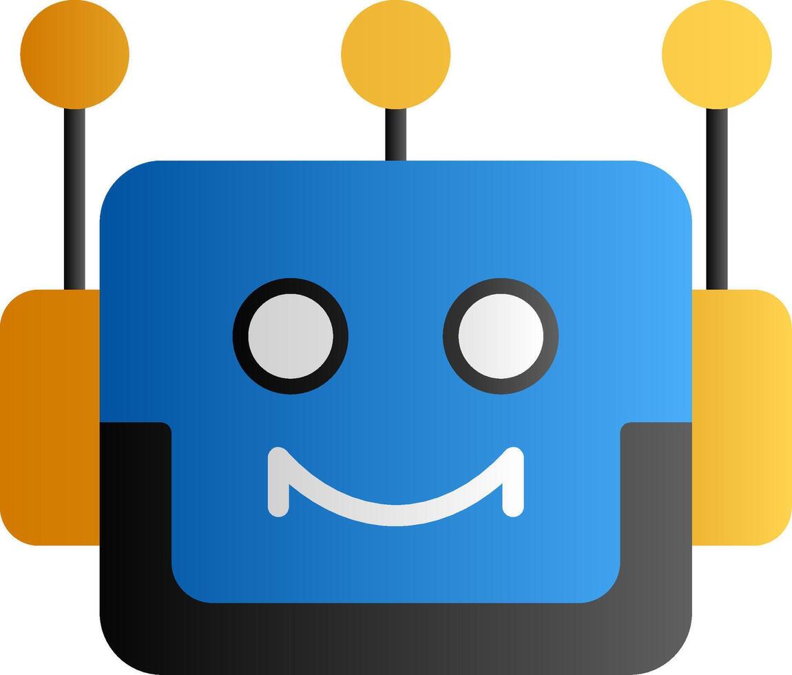 Bot Flat Gradient Icon vector