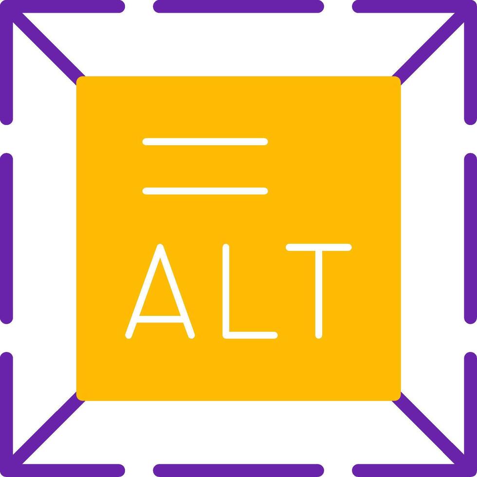 Alt Text Glyph Two Color Icon vector