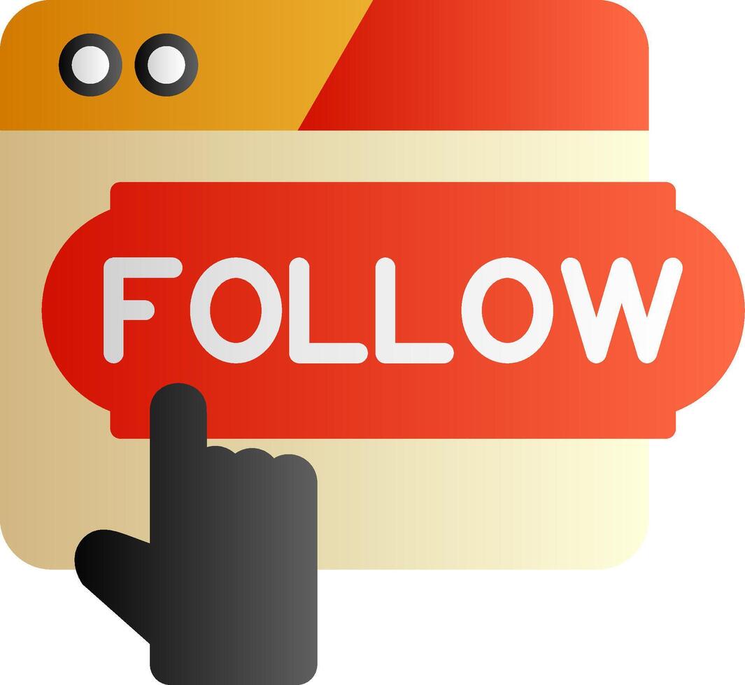 Do Follow Flat Gradient Icon vector