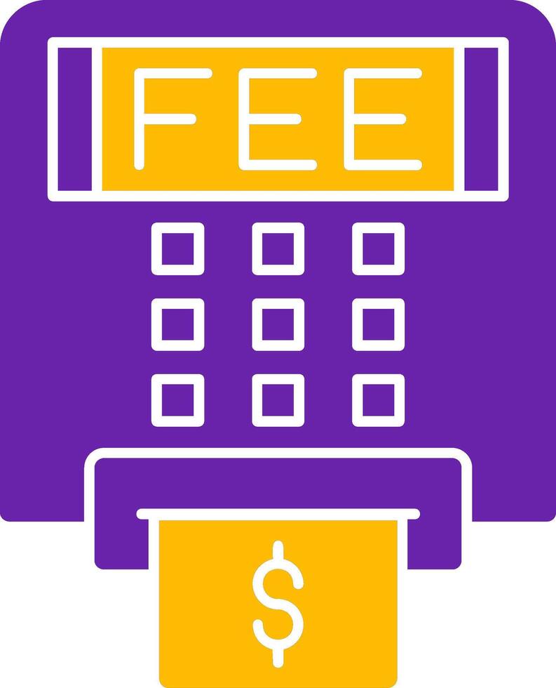 Atm Fees Glyph Two Color Icon vector