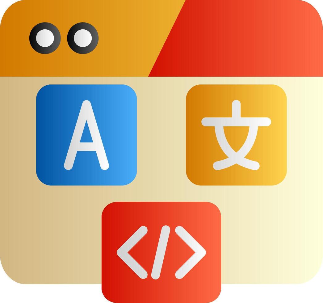 Hreflang Tag Flat Gradient Icon vector