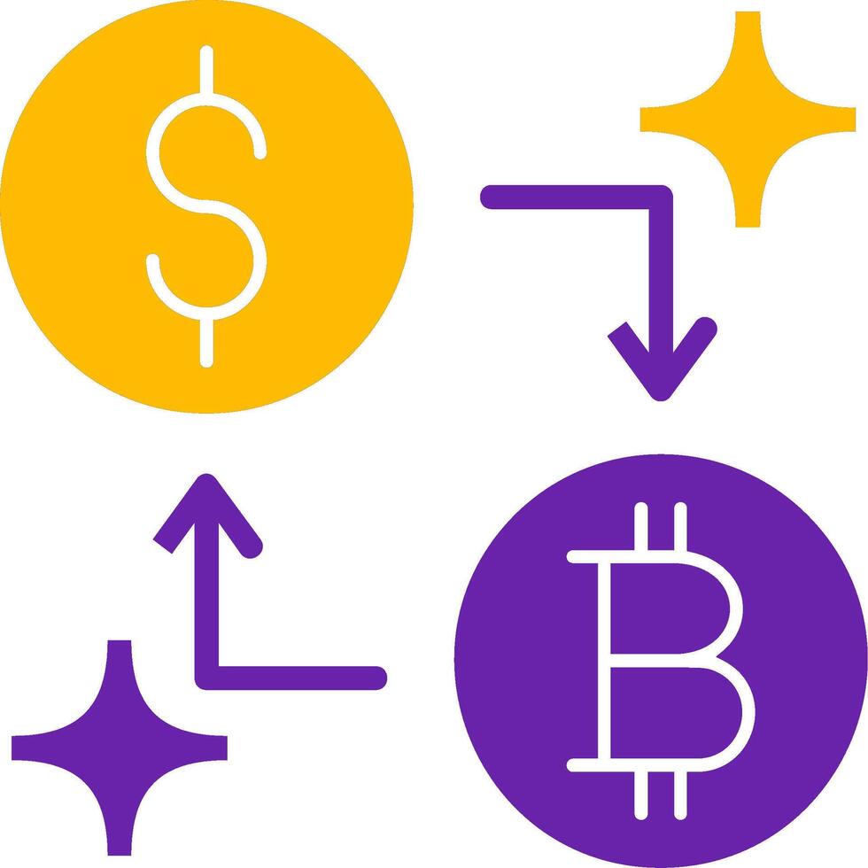 Currency Exchange Glyph Two Color Icon vector
