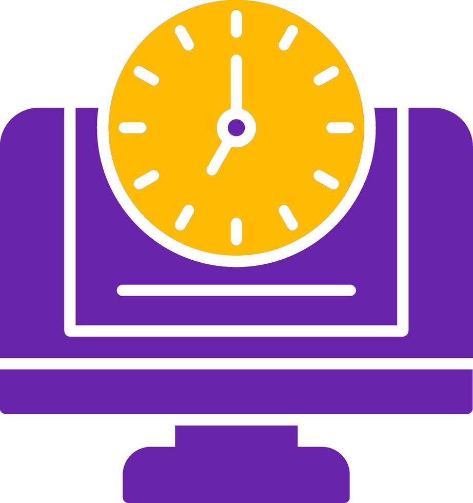 24 7 Monitoring Glyph Two Color Icon vector