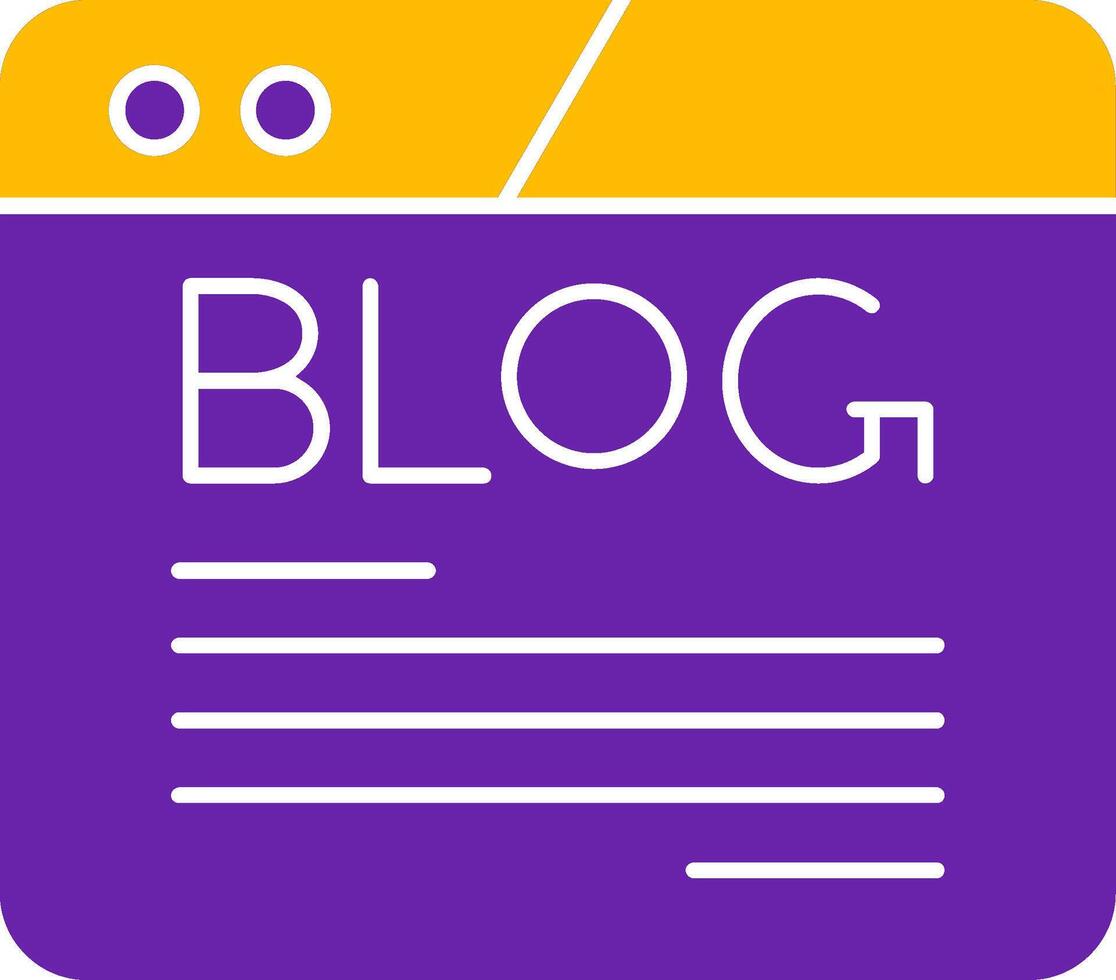 Blog Glyph Two Color Icon vector