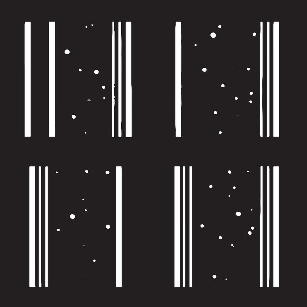 Four vertical lines with white dots on a black background vector