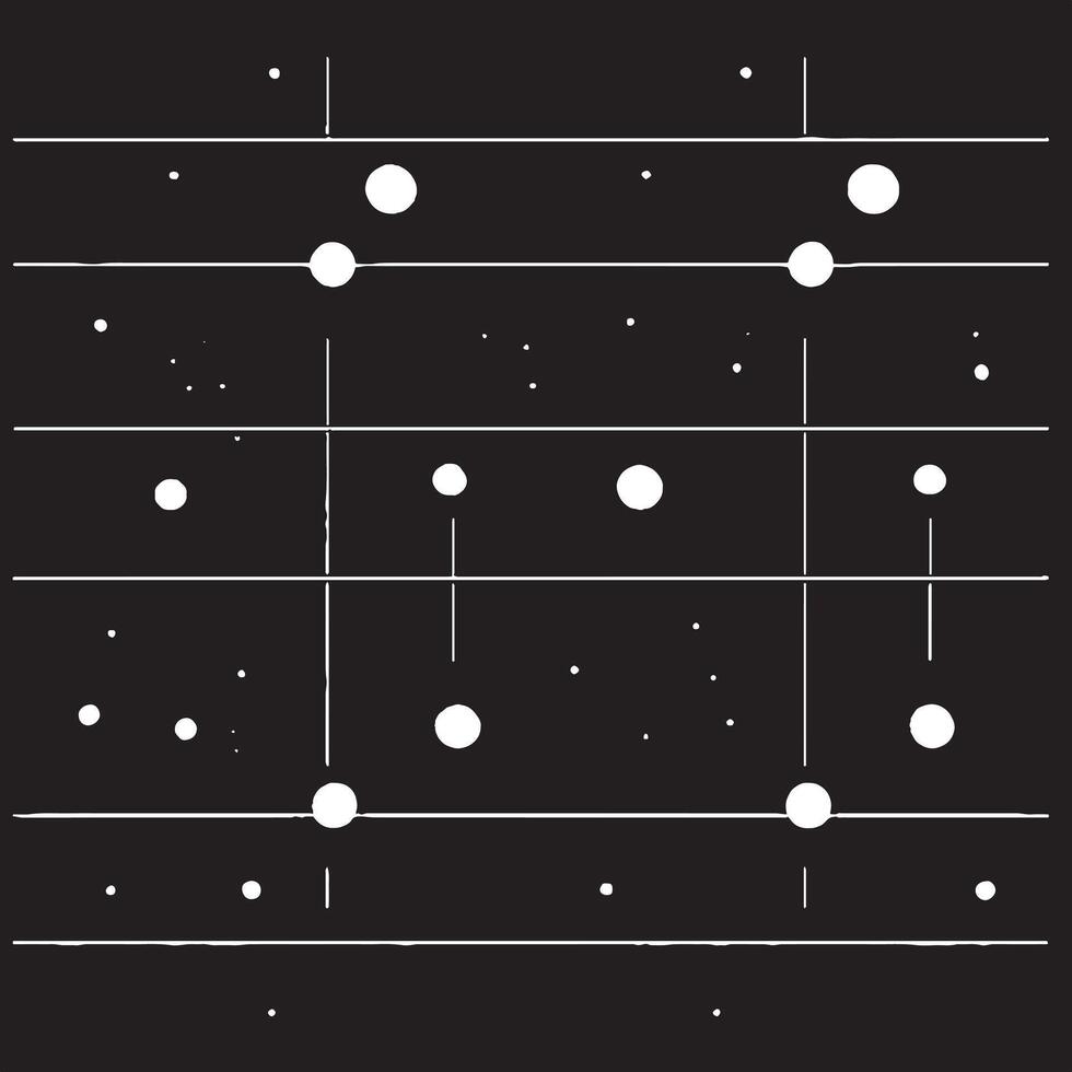 A black and white illustration of a grid with dots vector