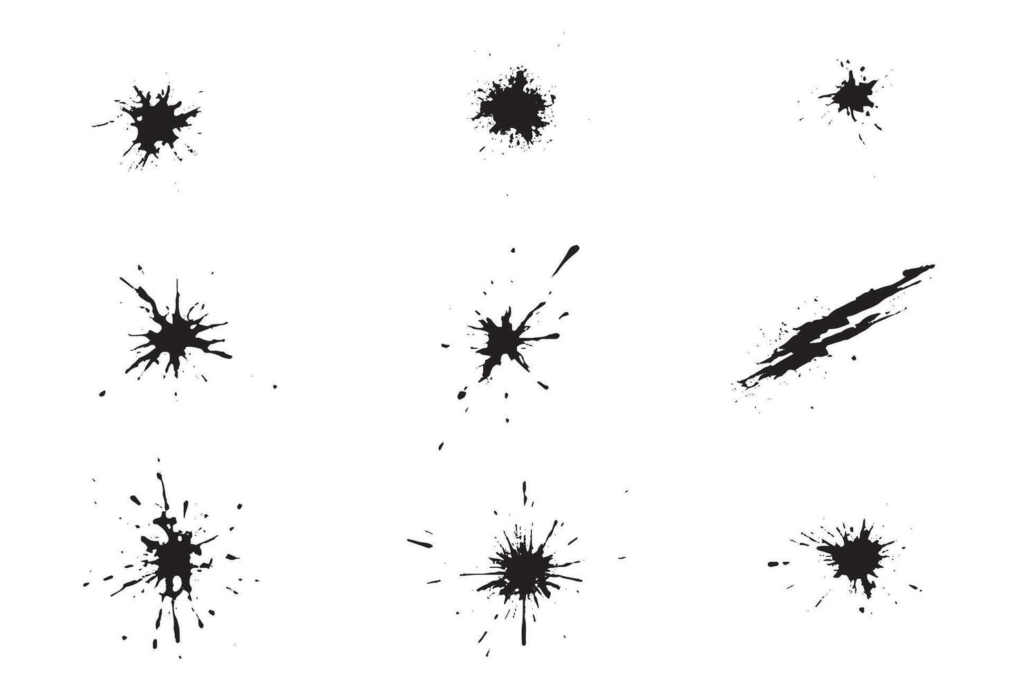 Black ink splatter set on white background vector