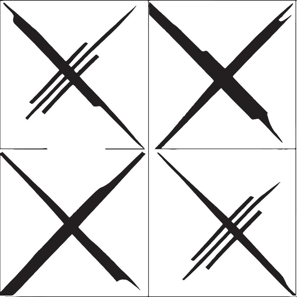 Modern crosses and X design monochrome abstract pattern vector