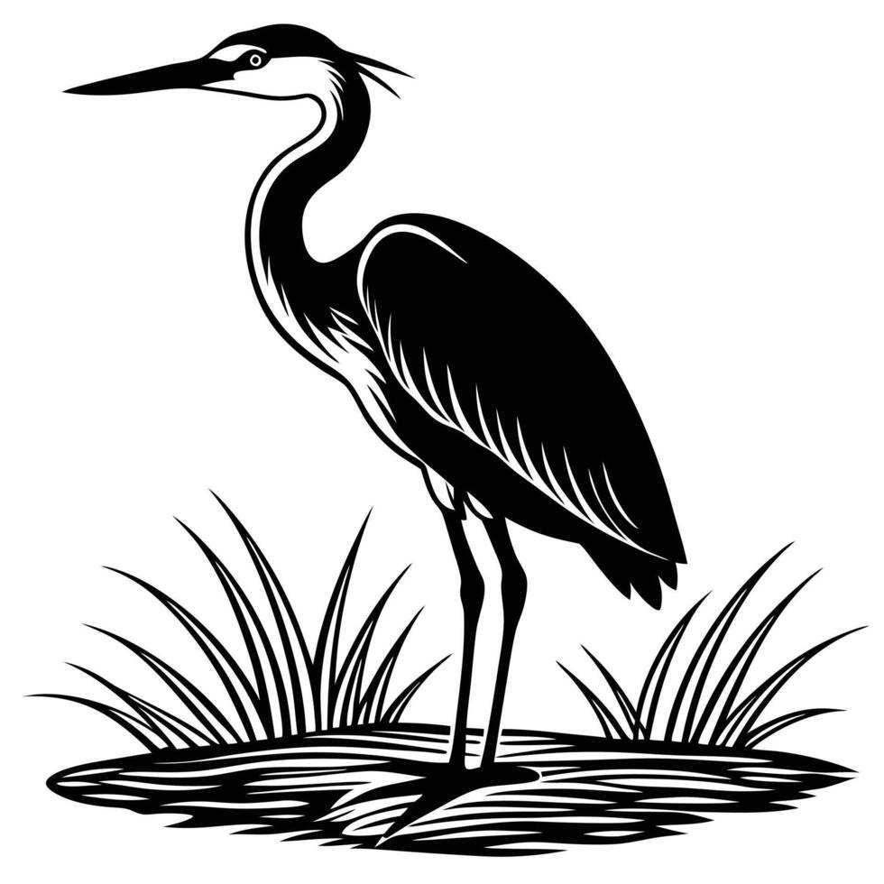 heron silhouettes black color silhouette on a white background vector