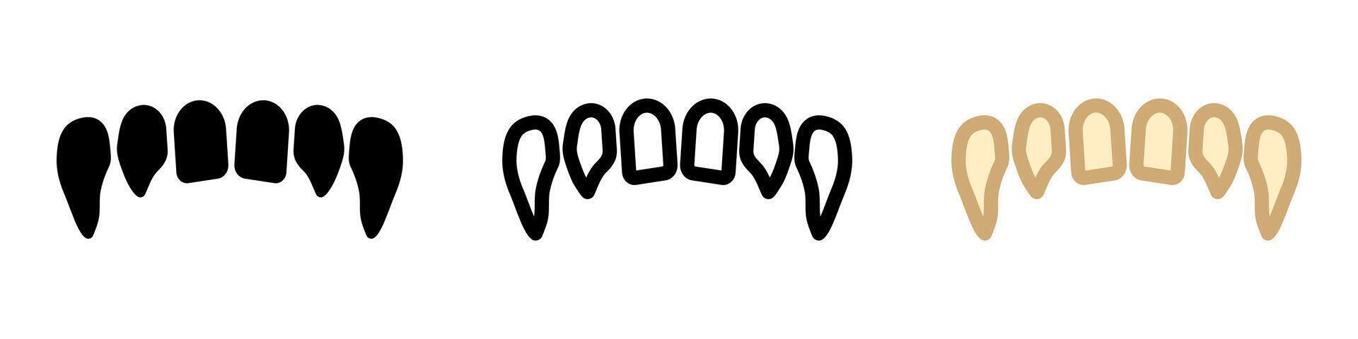 Vampire mouth icon. Dracula fangs sign. Monster cartoon symbol. vector