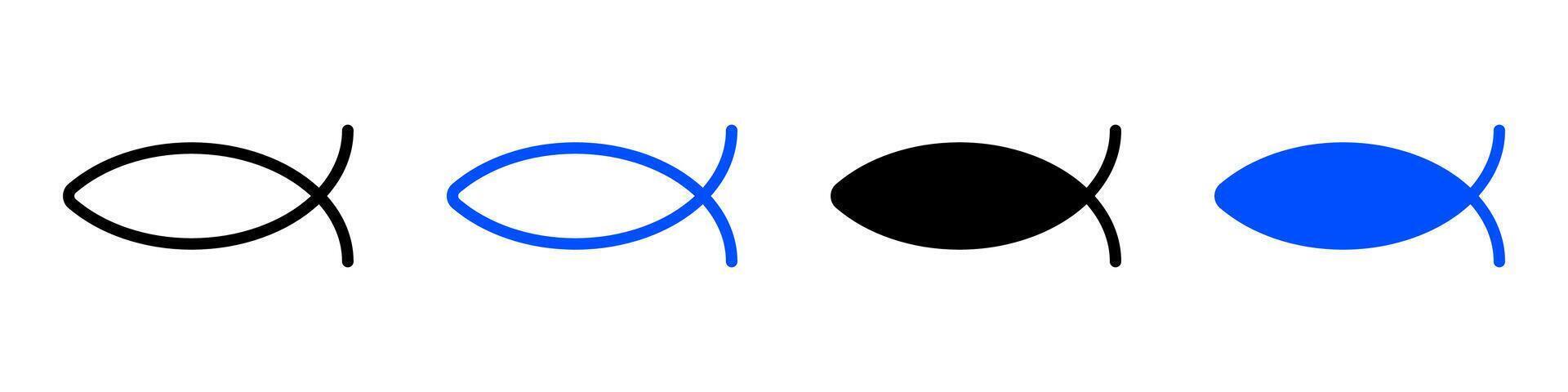 Christian fish icon. Simple minimalism fish symbol. Jesus fish religious sign. God Christ logo illustration. vector