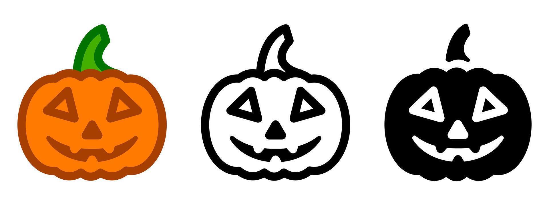 Halloween pumpkin icon. Fall decoration sign. Smiling pumpkin symbol. vector