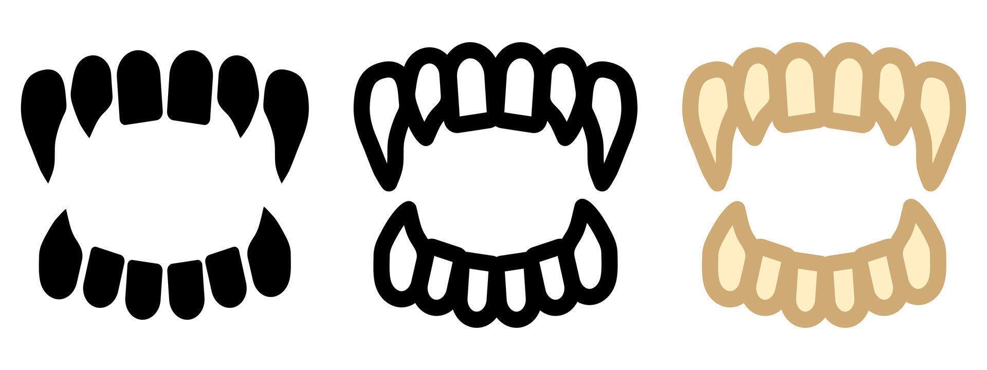 Vampire teeth icon. Vampire fangs sign. Twilight symbol. Werewolf pictogram. vector