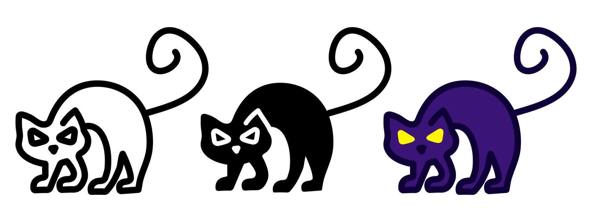 Scary cat icon. Halloween pet symbol. vector