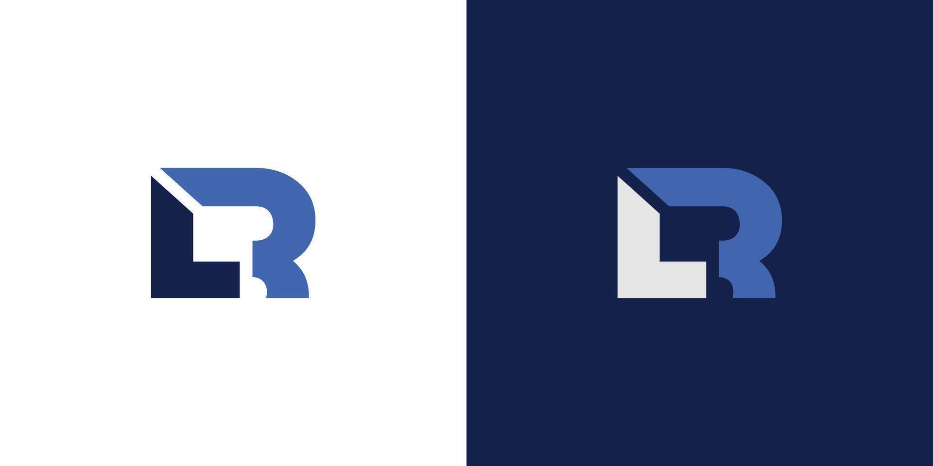 Modern and Bold LR logo design vector