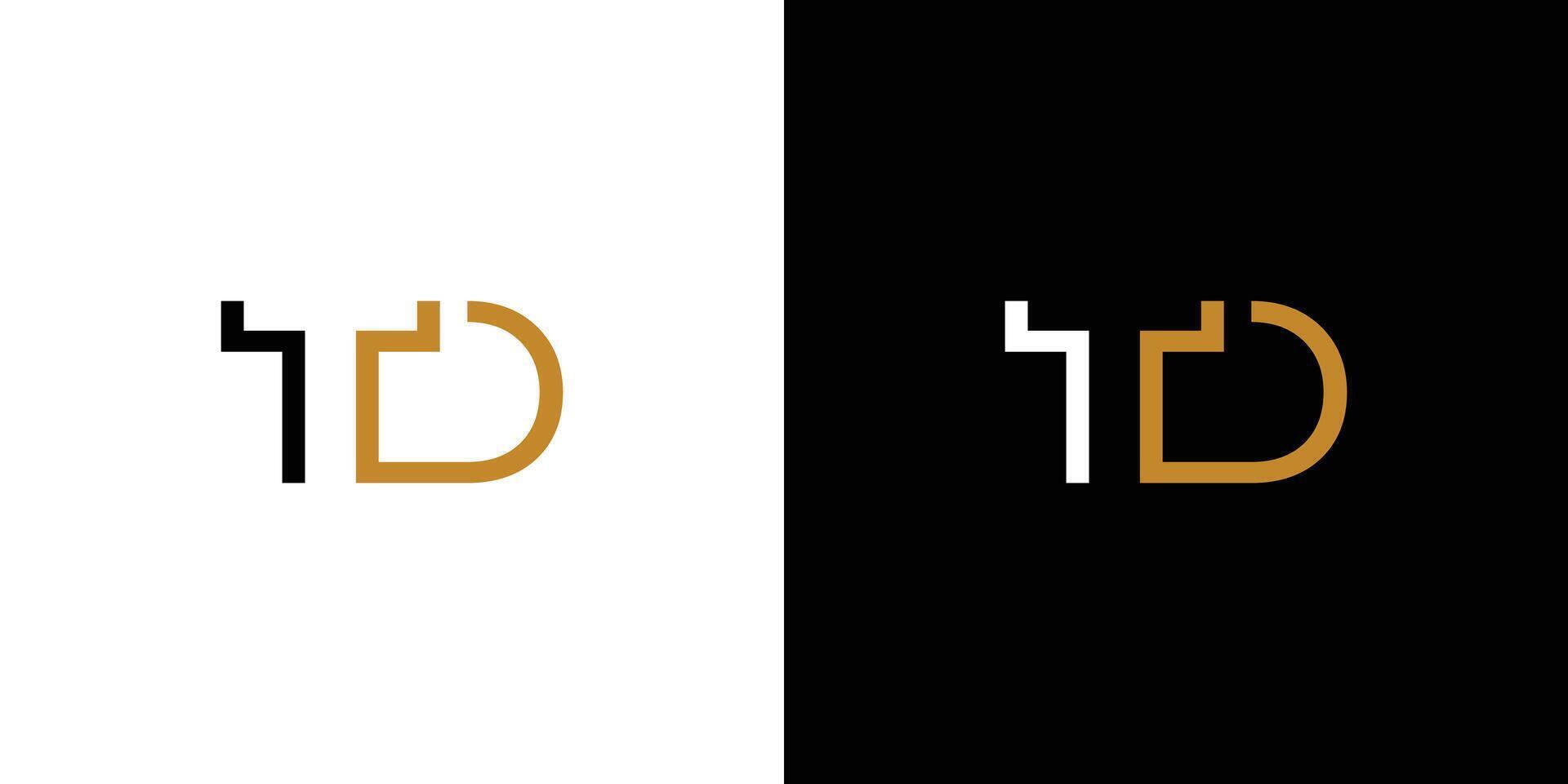 Modern and unique TD logo design vector