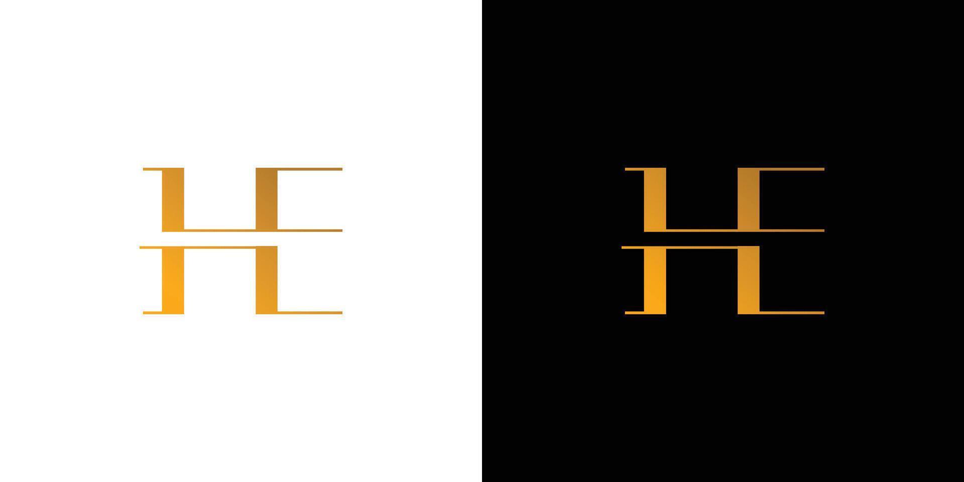 Modern and elegant HE logo design vector