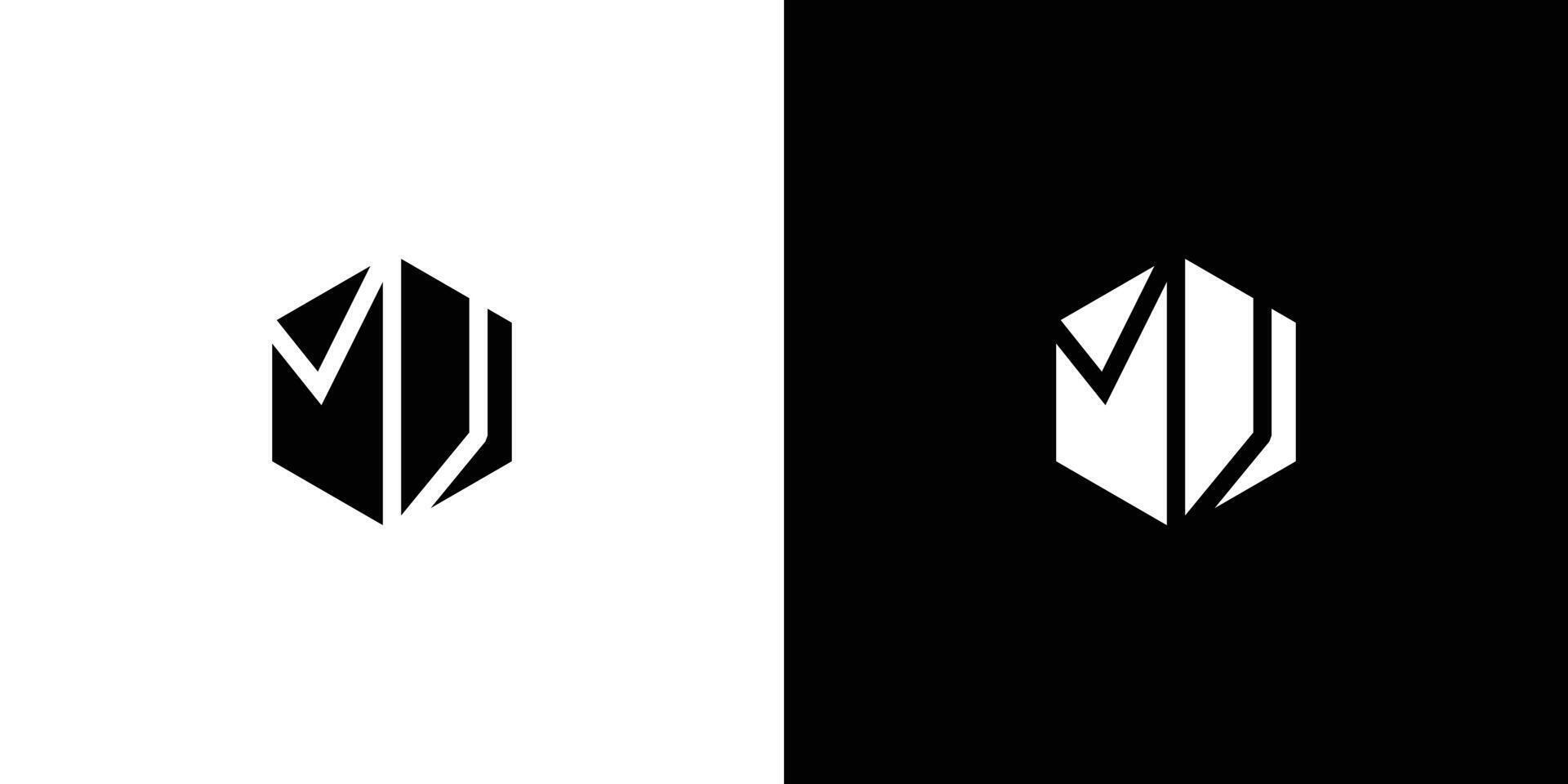 Modern and unique MJ logo design vector