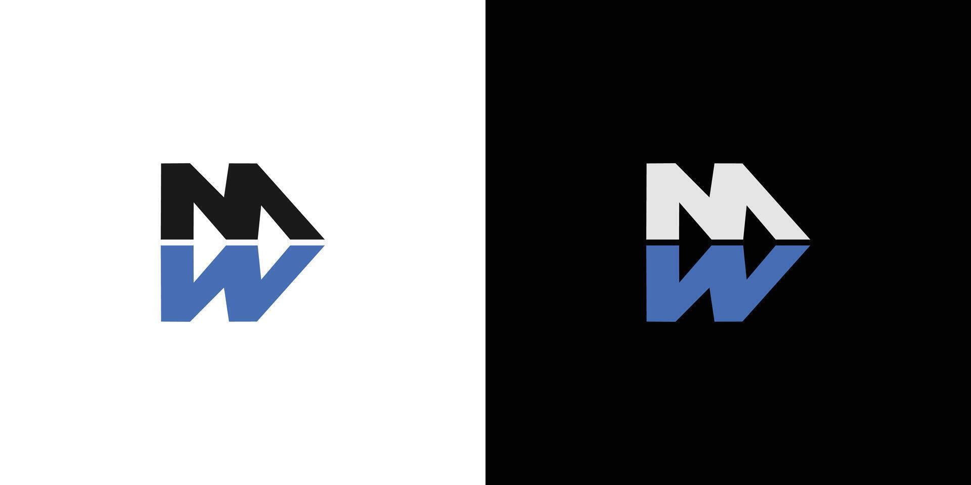 Modern and professional MW logo design vector