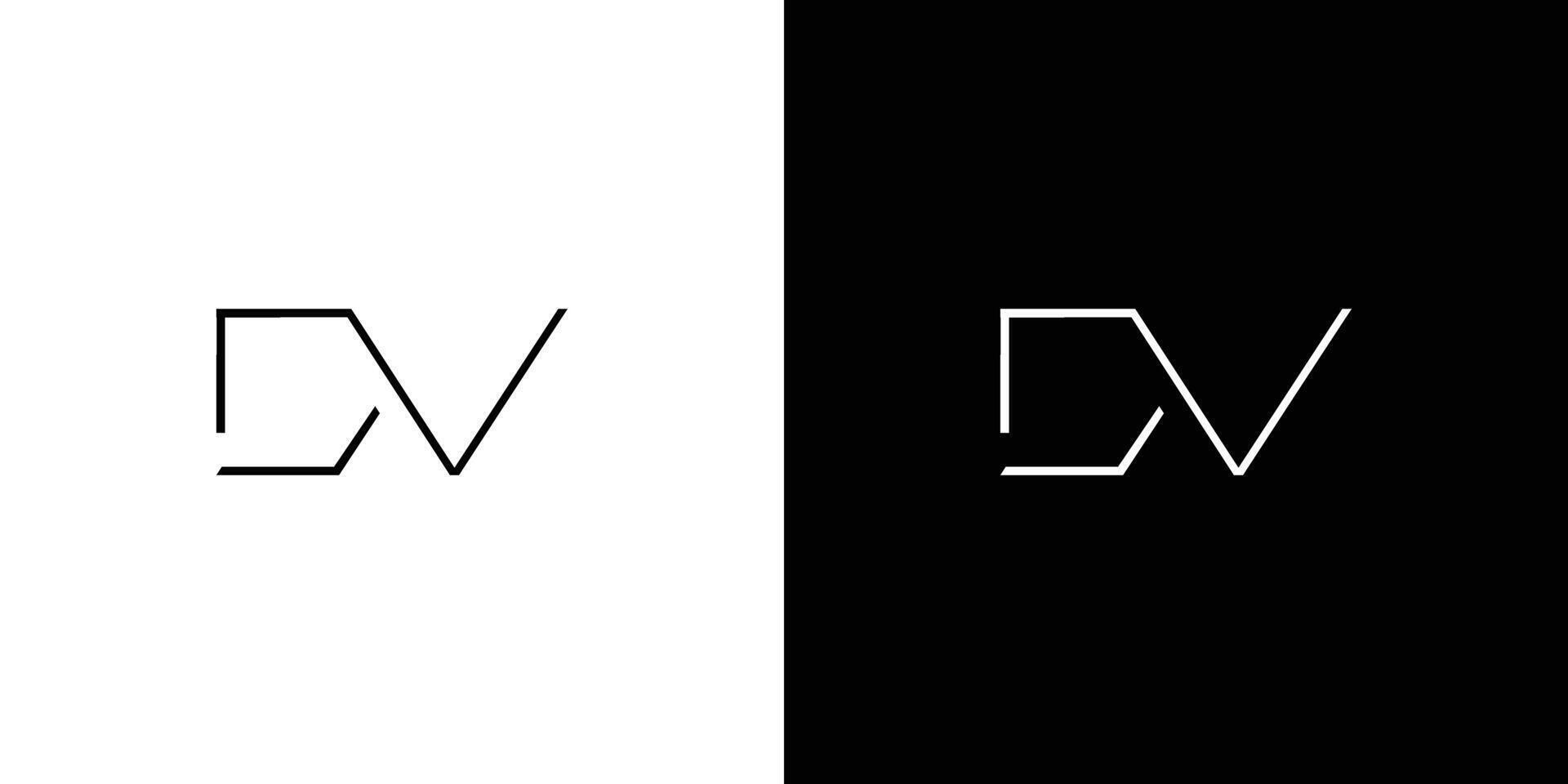 Modern and unique DV logo design vector