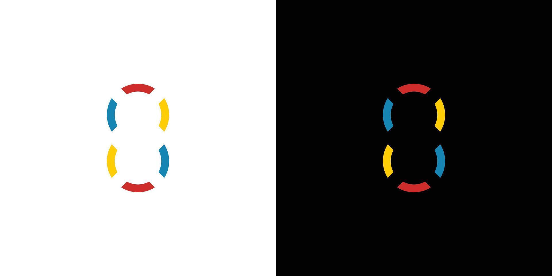 Modern and unique 8 logo design vector