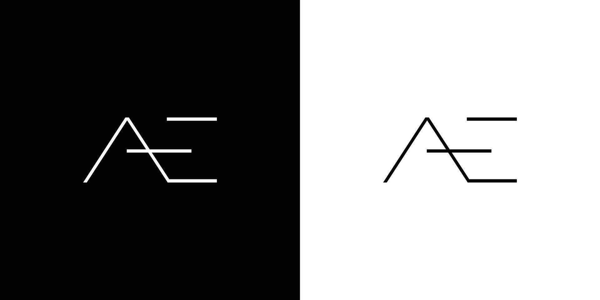 Modern and unique AE logo design vector