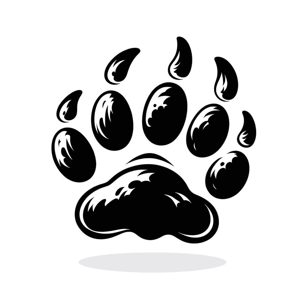 Bear paw print illustration vector