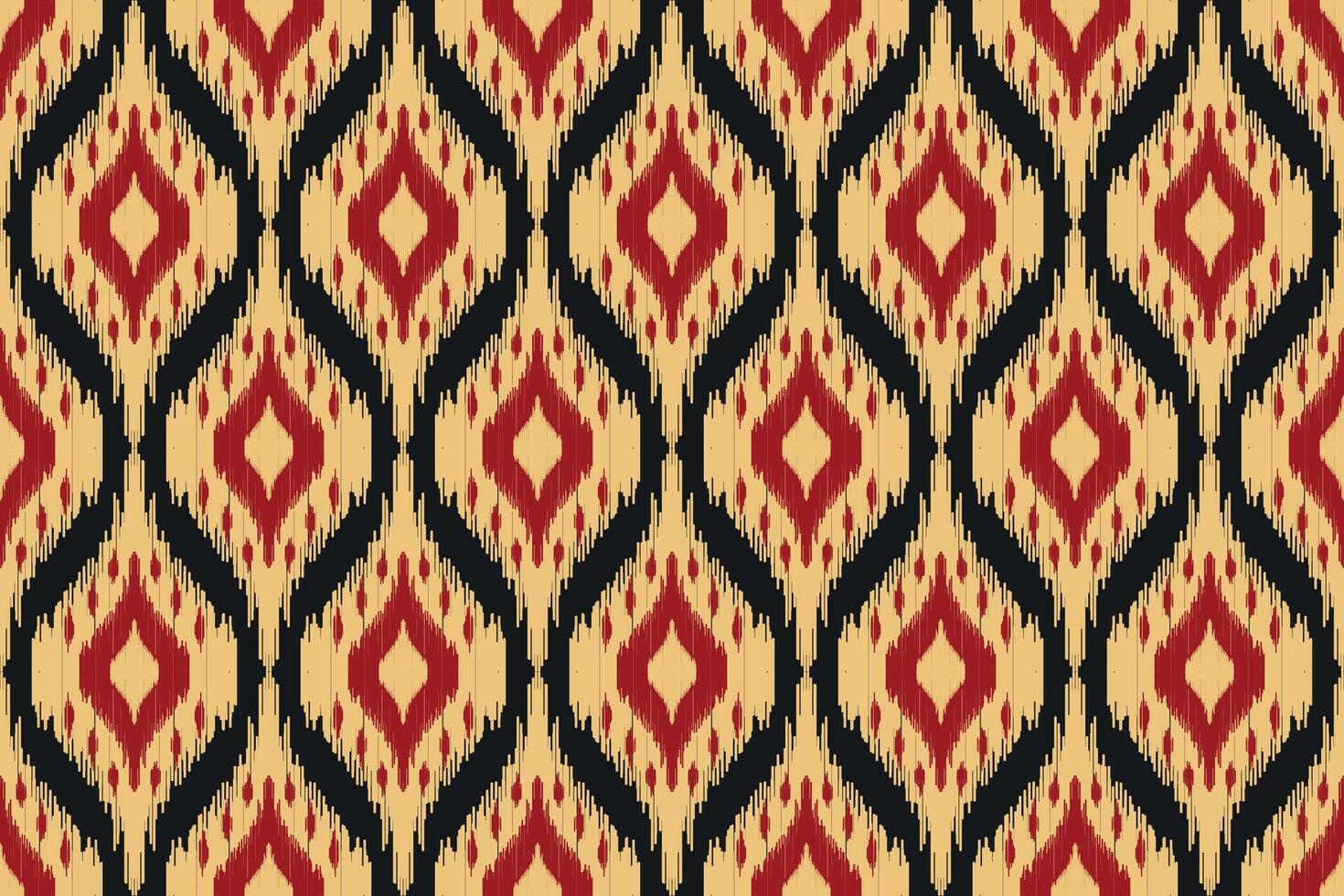 Abstract ikat pattern for seamless ethnic art in tribal and folk style. Print Aztec geometric ornament. Design for fabric, carpet, wallpaper, clothing. vector