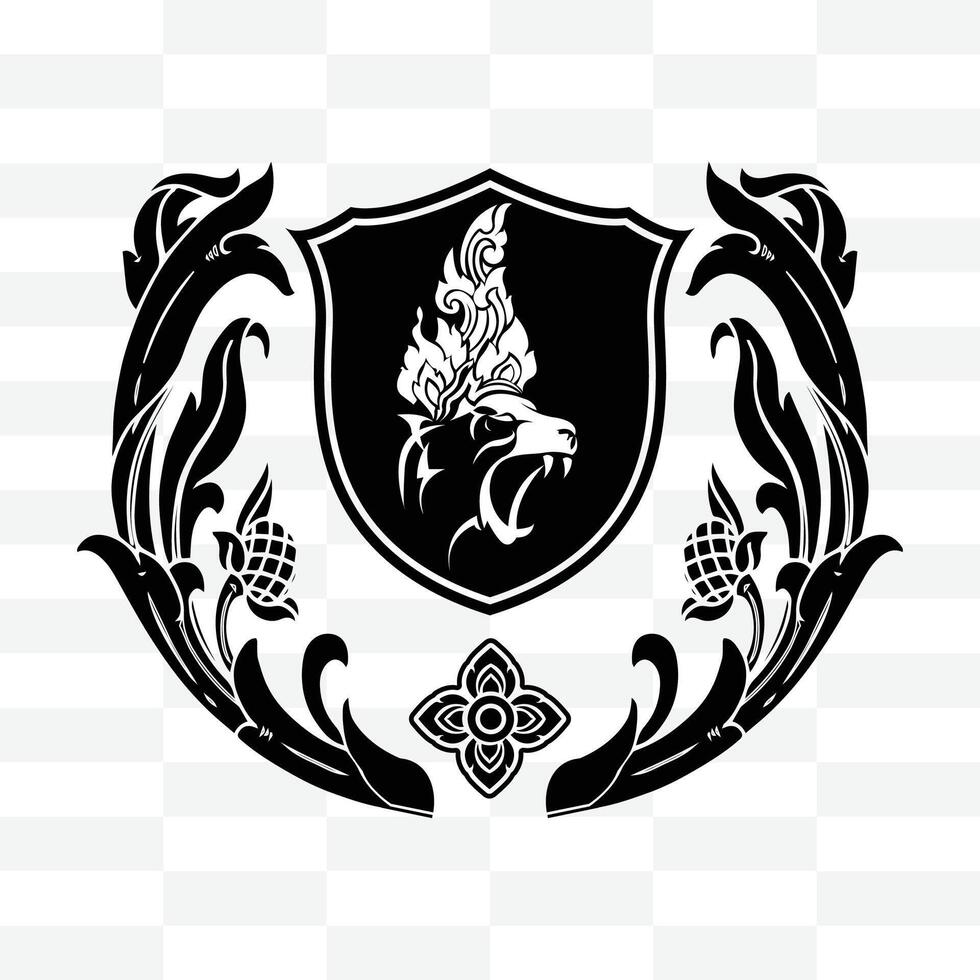 Tiger Crown Kbach Khmer vector