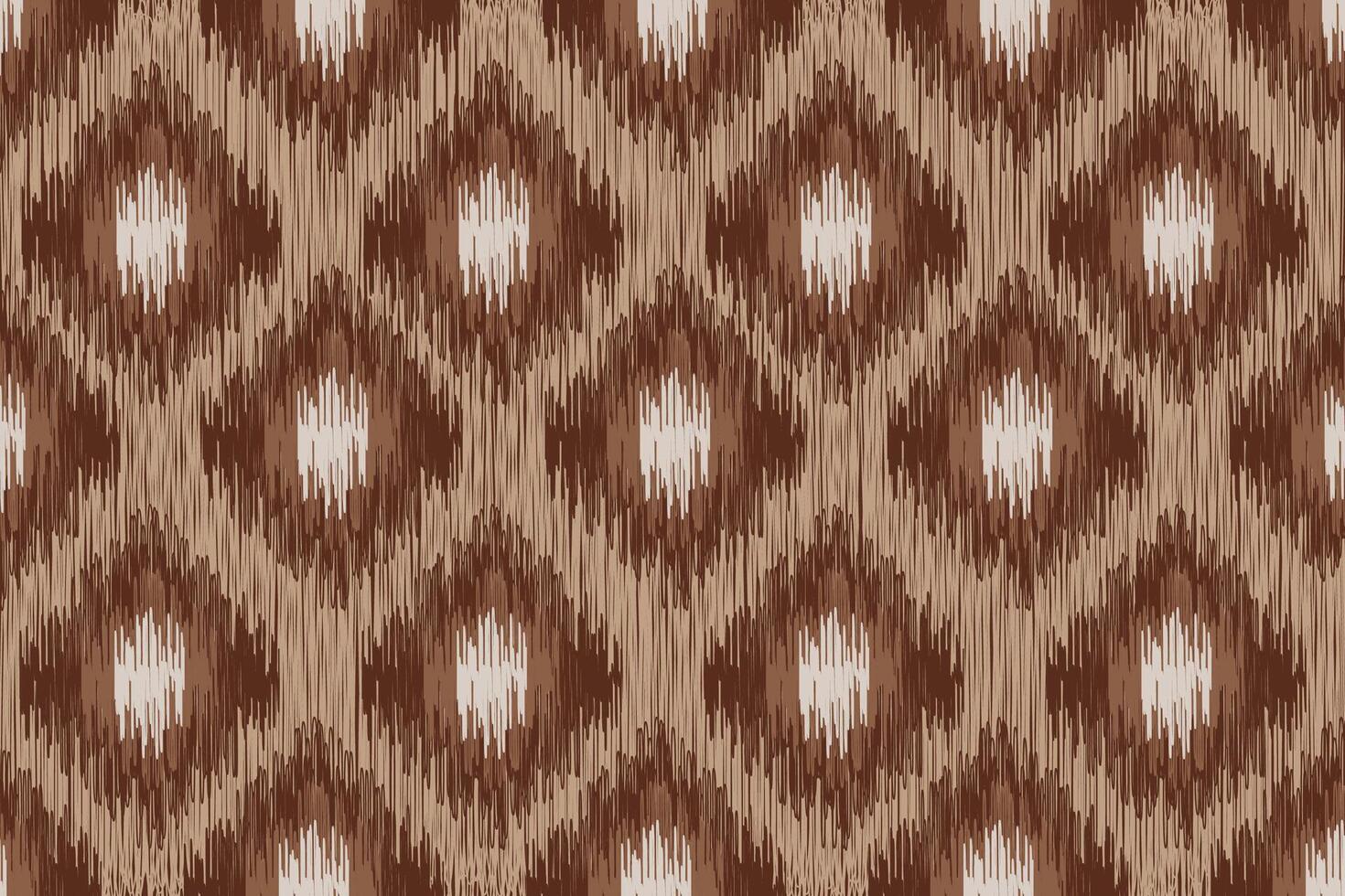 Rustic brown ikat textile pattern with symmetrical diamond design vector