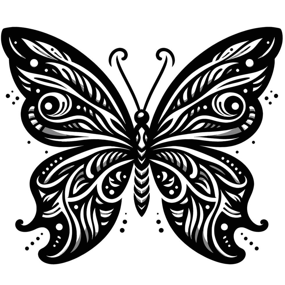 Butterfly tattoo design vector