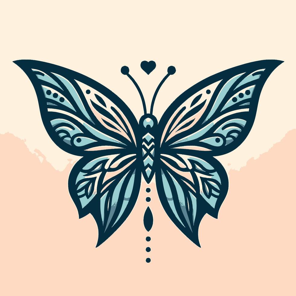 A butterfly with a heart on it vector