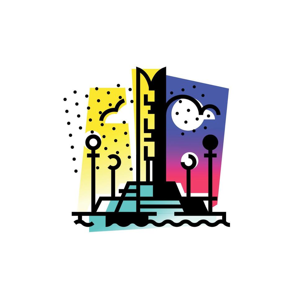 Embankment of the city. An abstract icon. vector