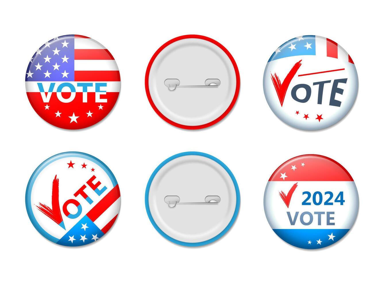 Presidential election vote 2024 badges set . vector