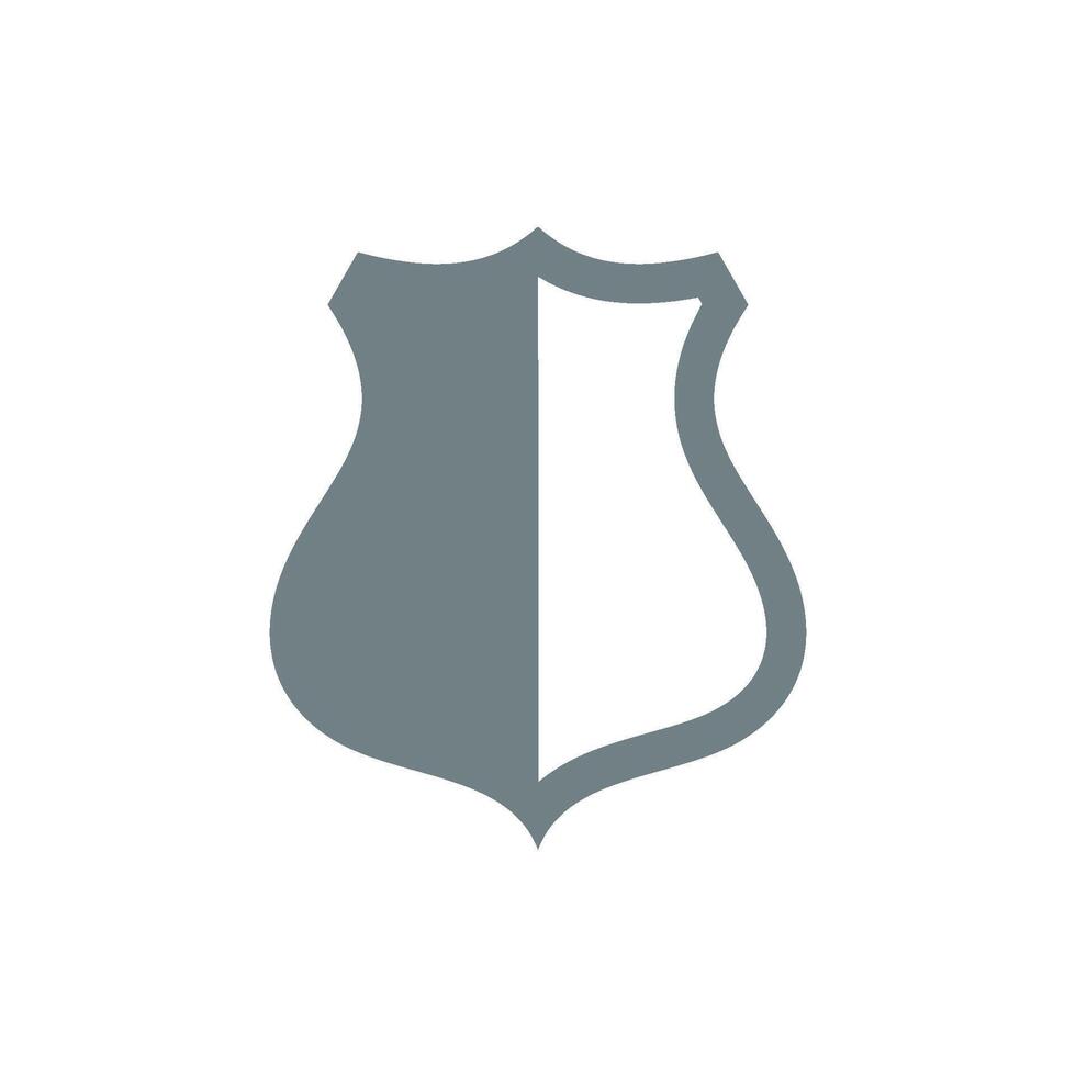 Grey Half Color Shield Template Logo Design vector