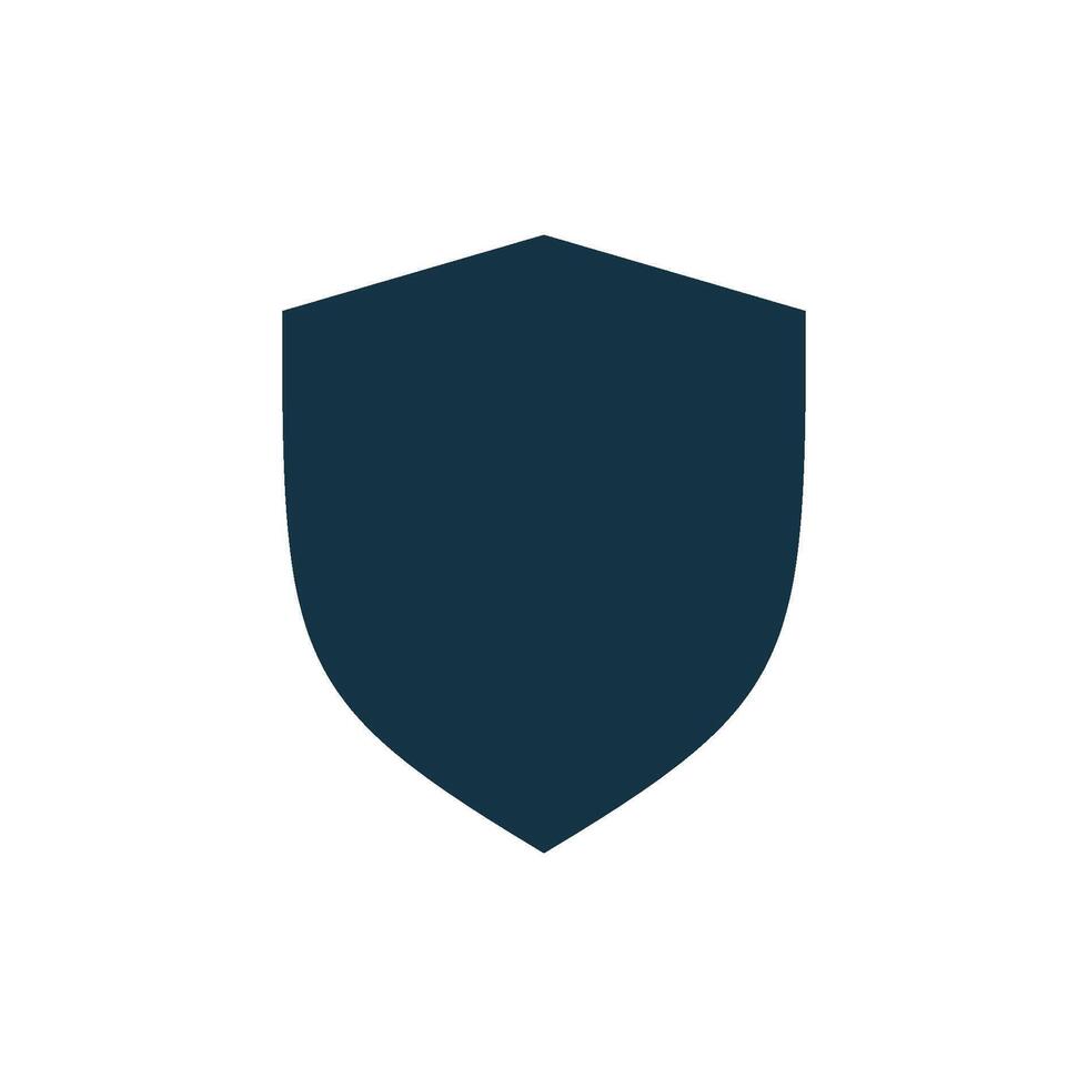 Black Simple Blank Shield Template Logo Design vector