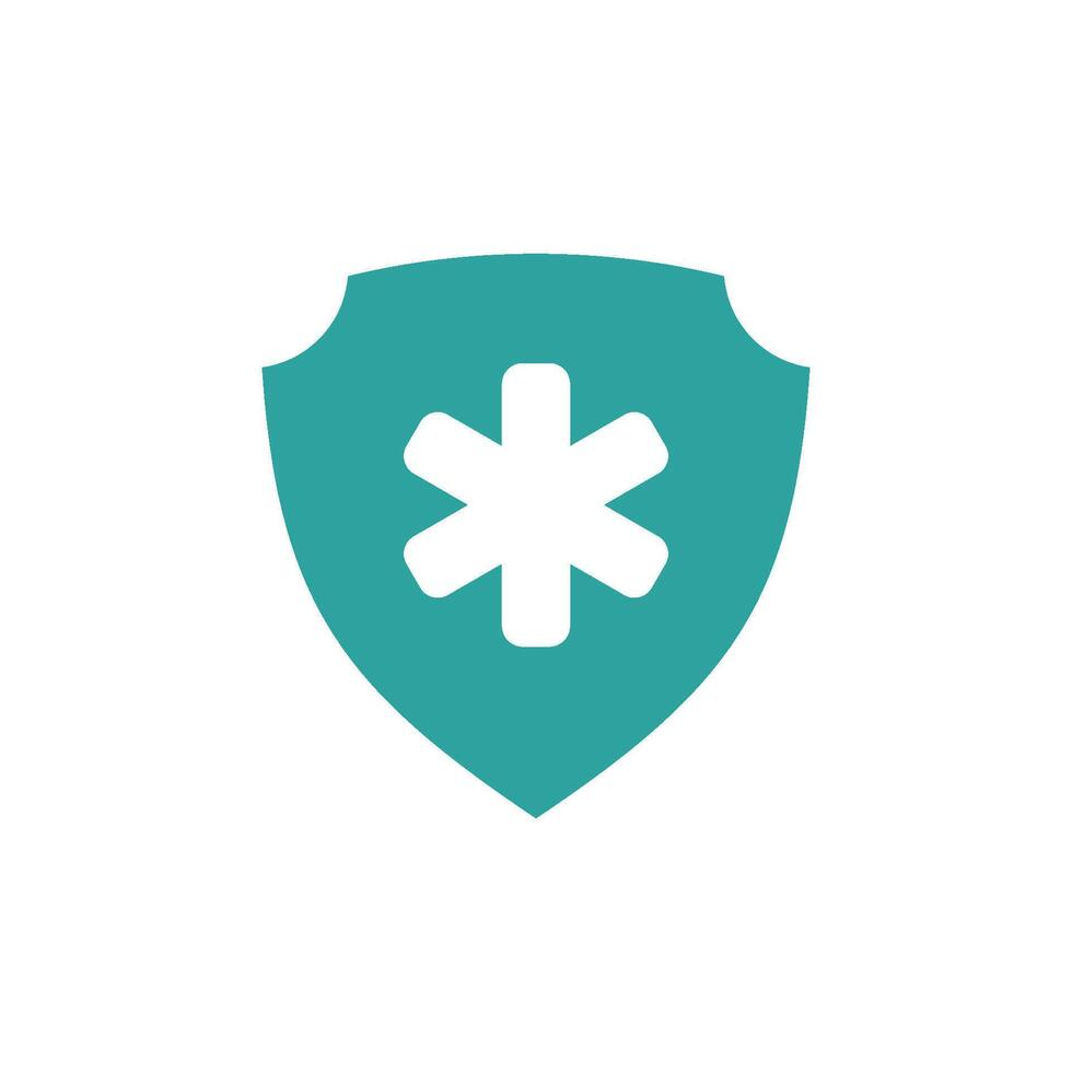 Healthcare Cross Simple Emblem Shield Icon Template vector