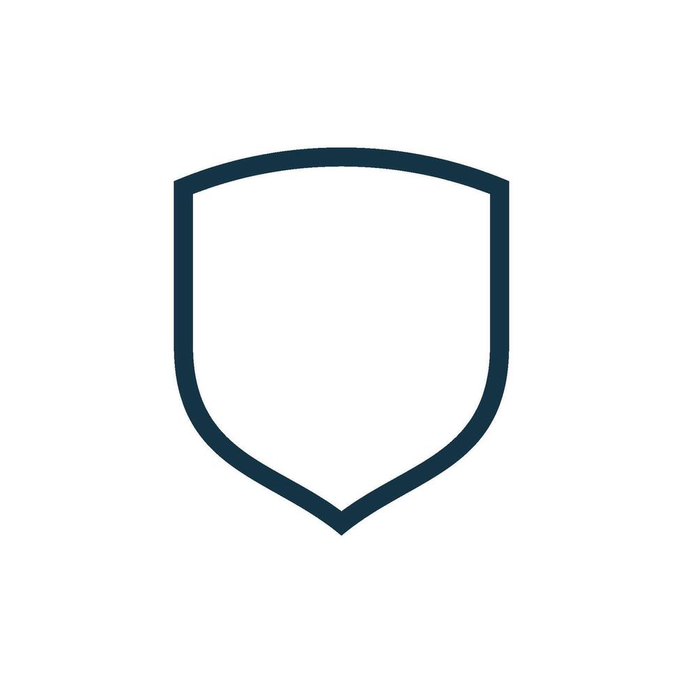 Line Art Blank Shield Template Logo Design vector