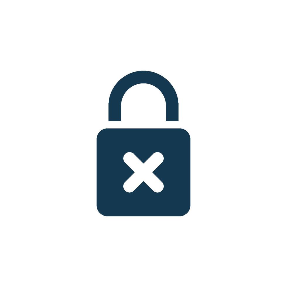 Cross Padlock Icon Template vector