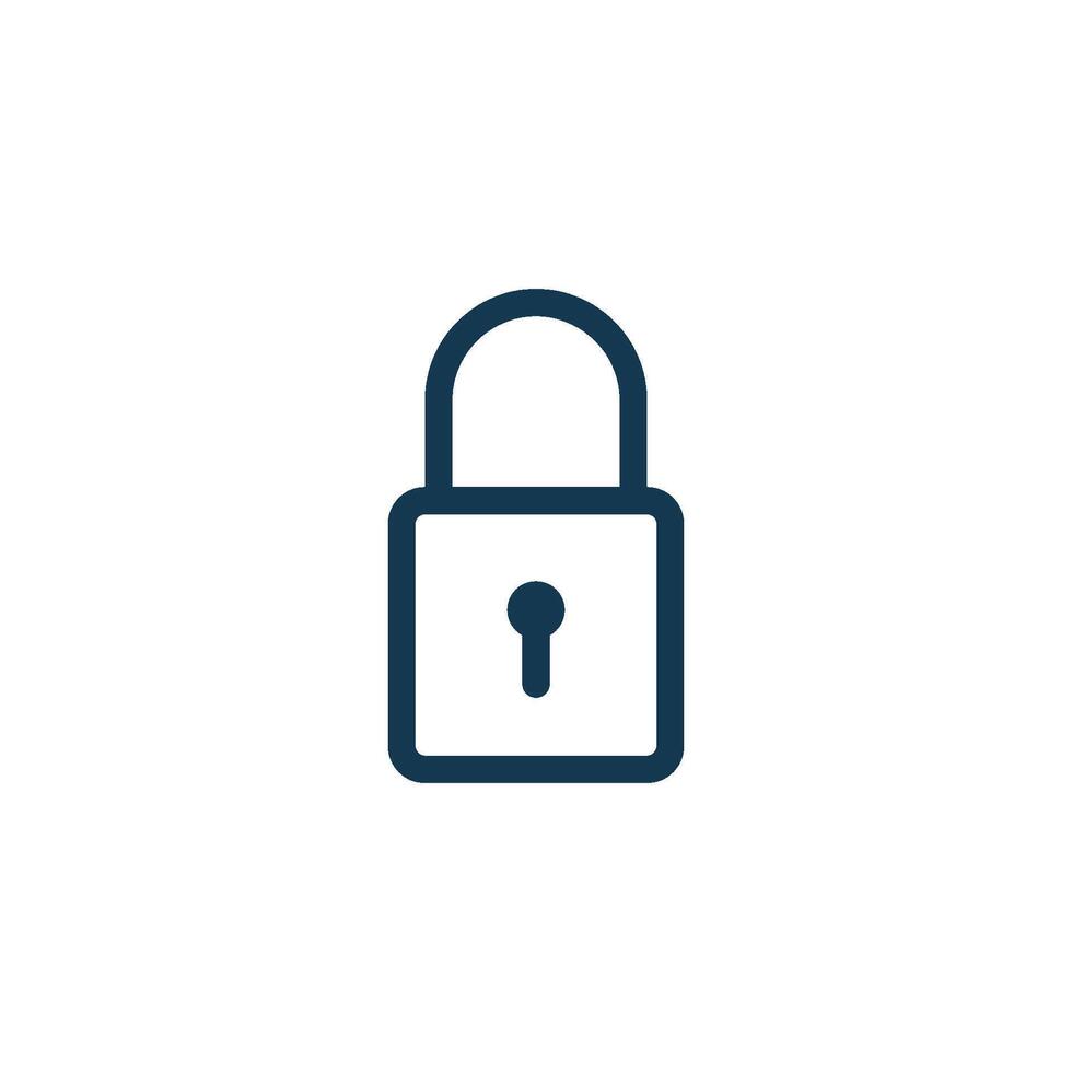 Simple Monoline Keyhole Padlock Icon Template Illustration Design vector