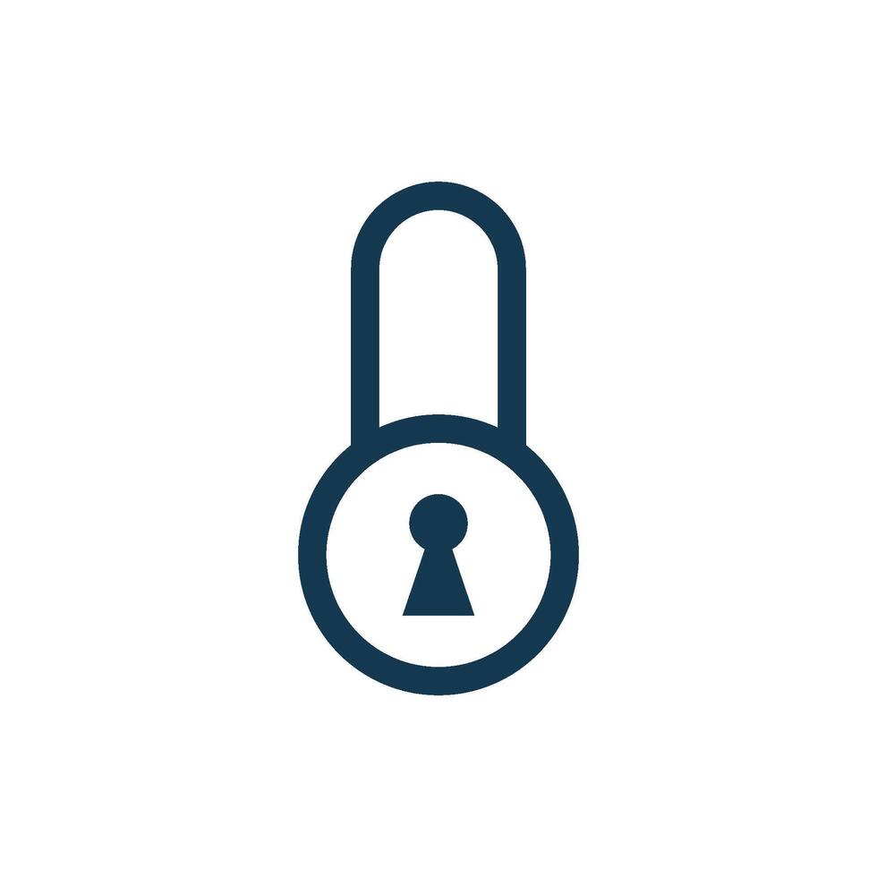 Simple Circle Keyhole Padlock Icon Template Illustration Design vector