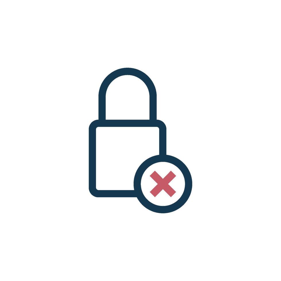 Simple Cross Padlock Icon Template vector