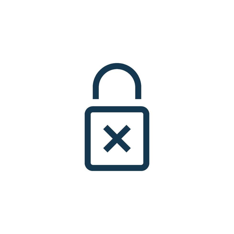 Simple No Sign Padlock Icon Template Illustration Design vector