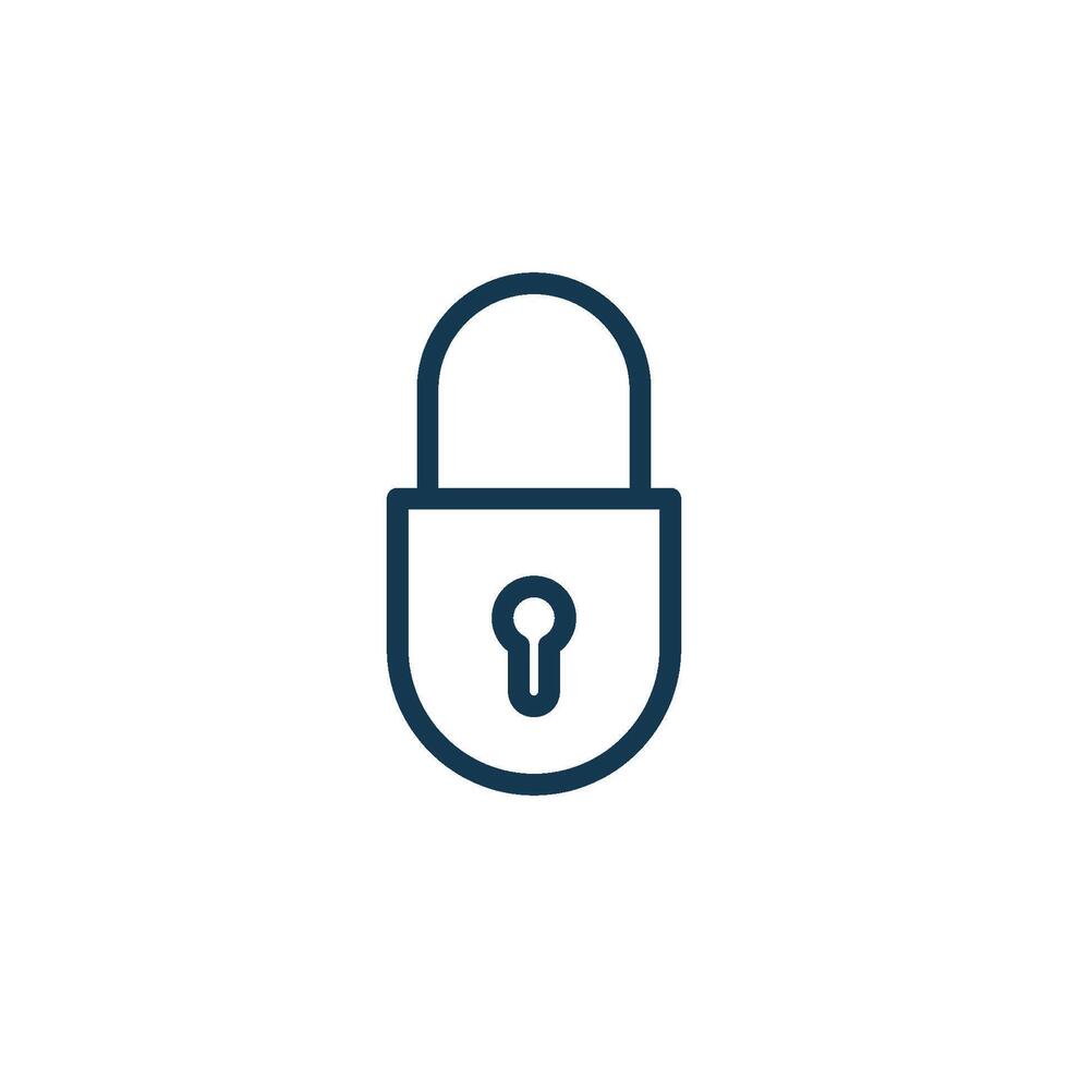 Simple Keyhole Thin Line Padlock Icon Template Illustration Design vector