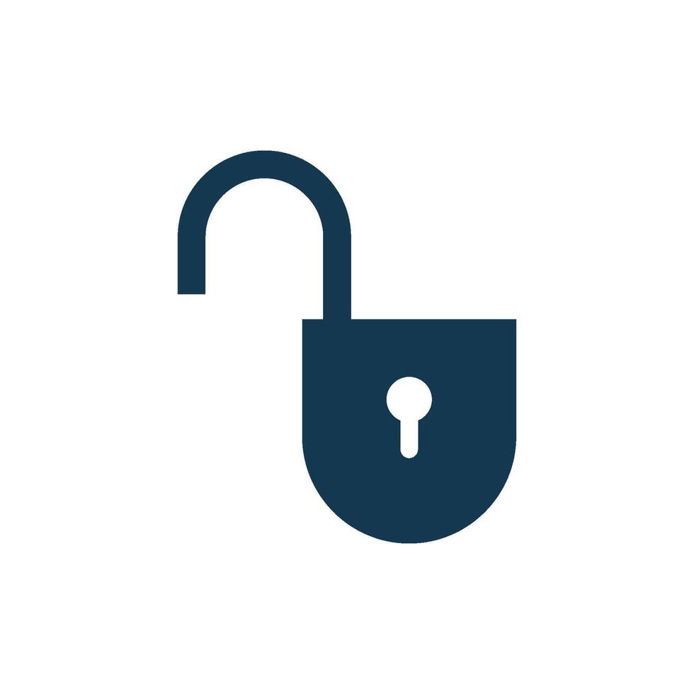 Simple Open Keyhole Padlock Icon Template Illustration Design vector