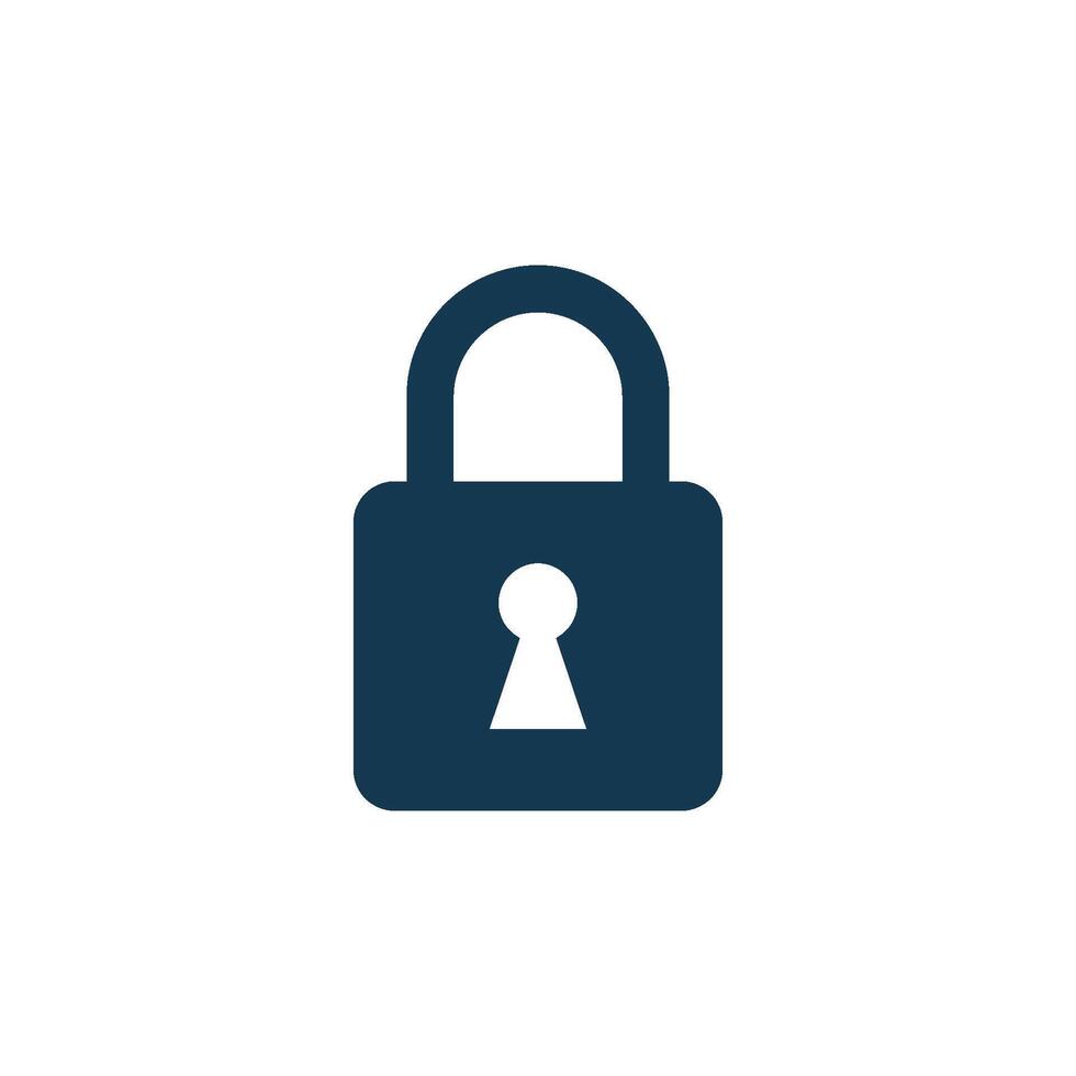 Keyhole Padlock Negative Space Icon Template Illustration Design vector